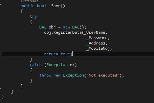 Create object of DAL